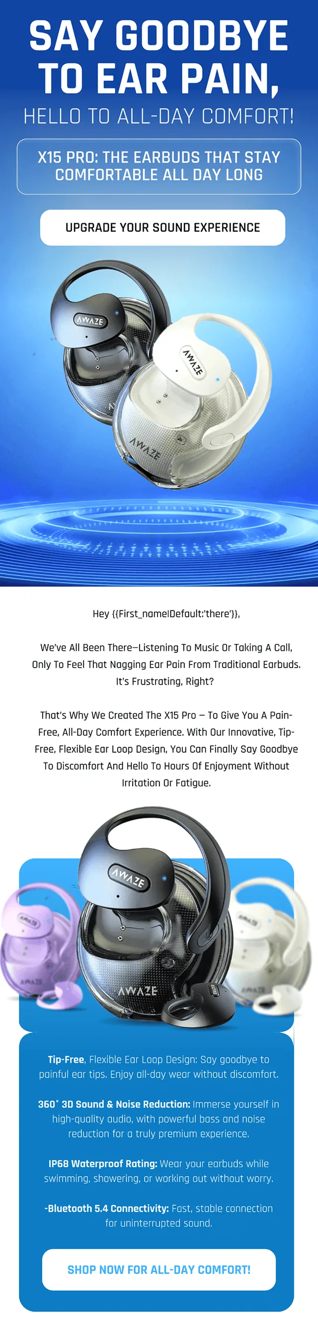 Email design template showcasing modern ecommerce email layout
